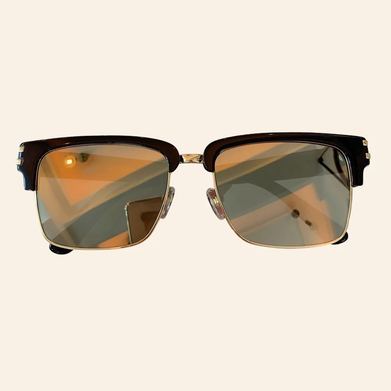 Модные женские солнцезащитные очки в полуоправе gafas de sol hombre брендовый дизайн, Квадратные Солнцезащитные очки женские
