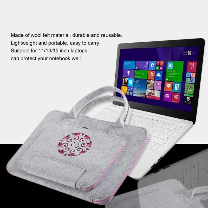 Супер светильник, резной шерстяной войлок, сумка для ноутбука Macbook lenovo Dell Hp Asus, сумка для компьютера, чехол для ноутбука