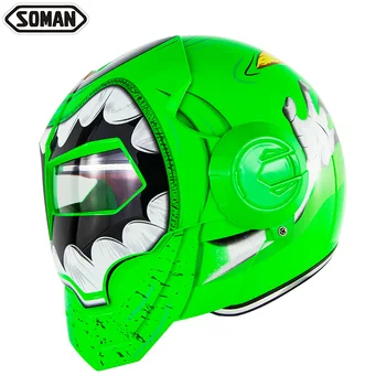 

DOT Approved Soman SM515 Flip up Iron Man scooter Motor Helmets Motorcycle capacete moto Full Face design