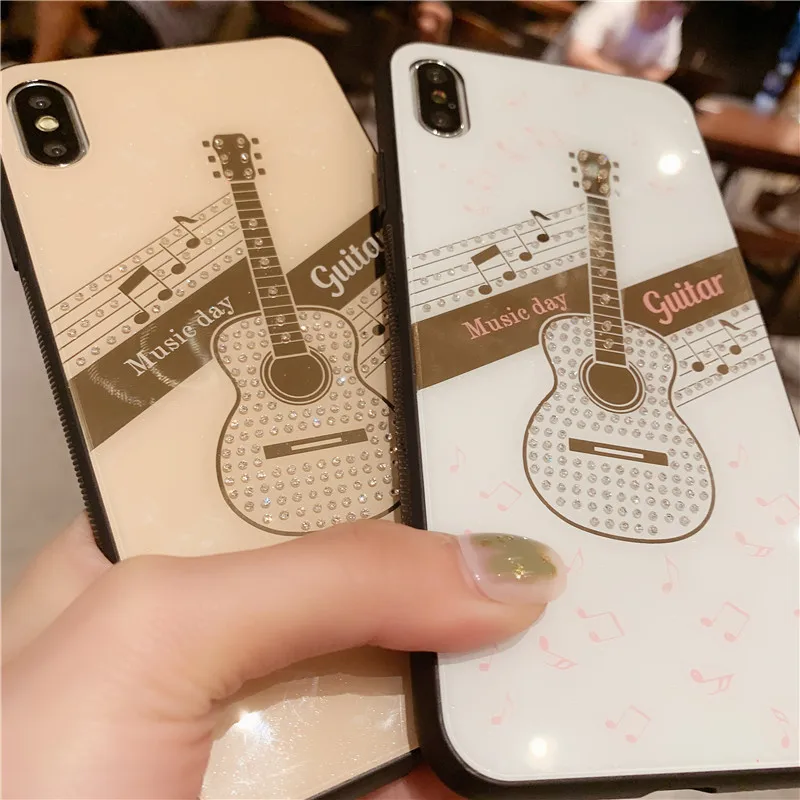 Модный чехол для телефона с гитарной музыкой для iPhone 6, 6S Plus, 7, 8 Plus, X, XR, XS MAX, 11 Pro, Max, глянцевый Жесткий ПК+ Мягкий силиконовый чехол s