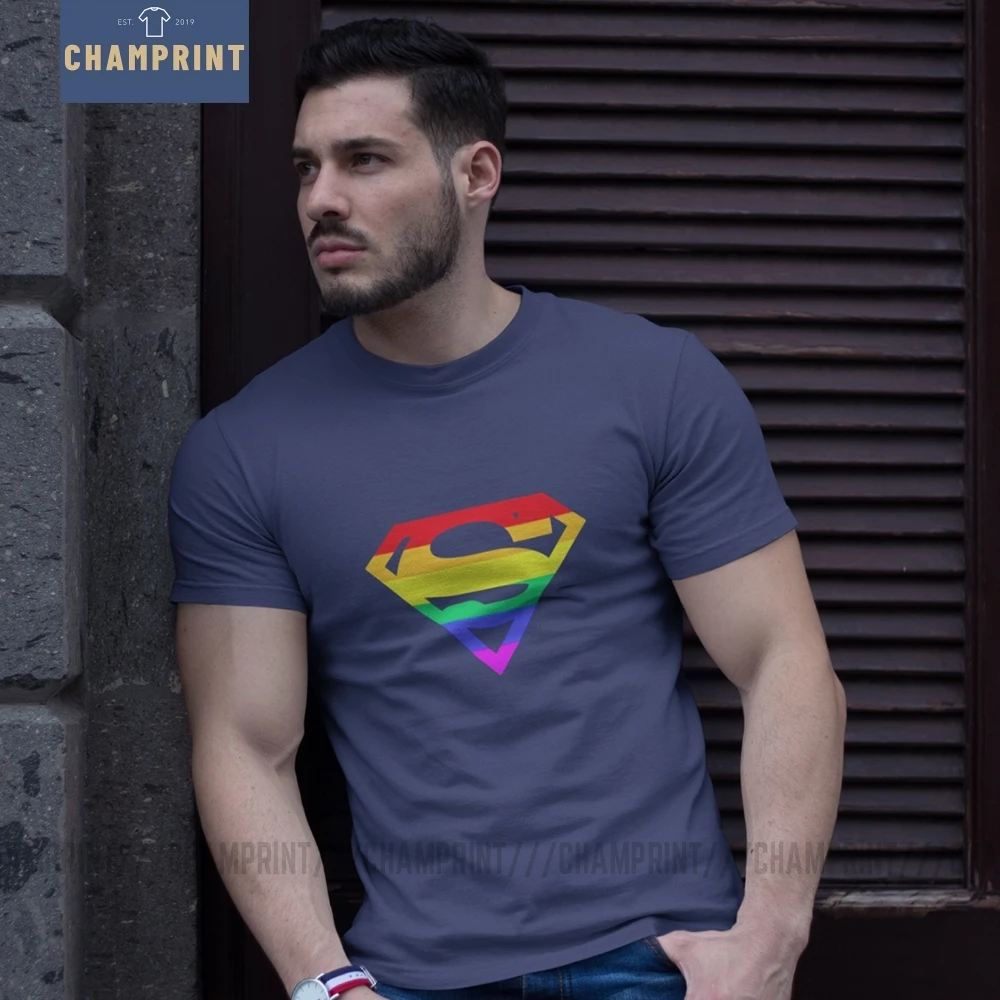 Супер квир футболки для мужчин Радуга, гей Прайд лесбиянок LGBTQ ЛГБТ размера плюс одежда короткий рукав Футболка с круглым вырезом хлопковые футболки топы
