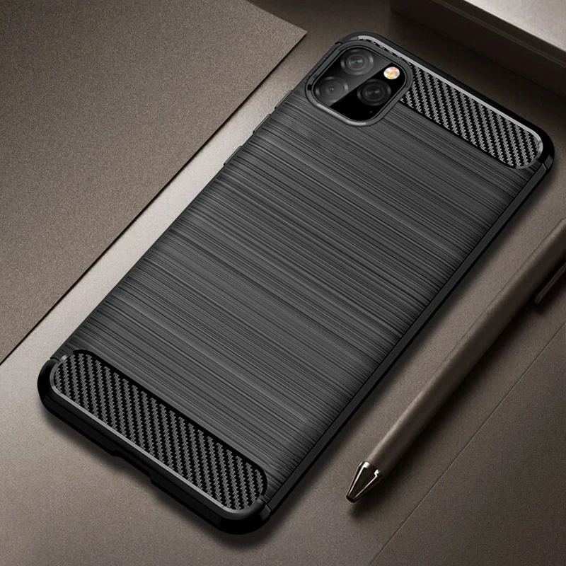 

For iPhone 11 Case Shockproof Bumper Carbon Fiber Cover Soft Silicone Case for iPhone 11 pro max 2019 5.8inch /6.1inch / 6.5inch