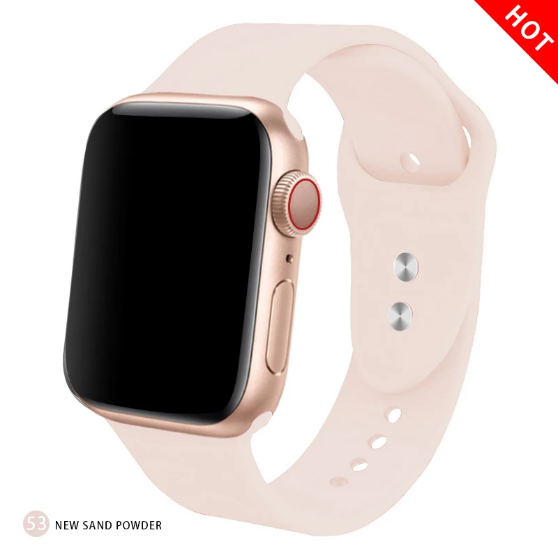 New sand powder Мягкий силиконовый сменный спортивный ремешок для 38 мм Apple Watch Series1 2 3 4 5 42 мм ремешок для наручных браслетов для iWatch Sports Edition - Цвет ремешка: New sand powder