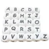 100pcs English Letter Silicone Alphabet Beads 10mm Silicone Cube Teether Beads DIY Name on Baby Teething Jewelry Nursing Toys 1