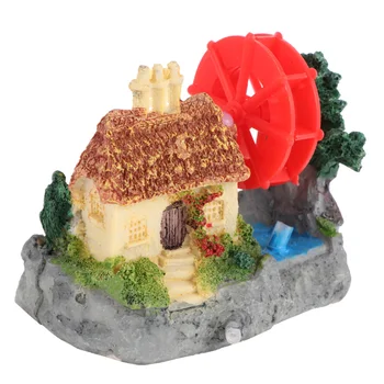 

1pc Fish Tank Artificial Decor Windmill House Resin Craft Creative Aquarium Ornament(Assorted Color)