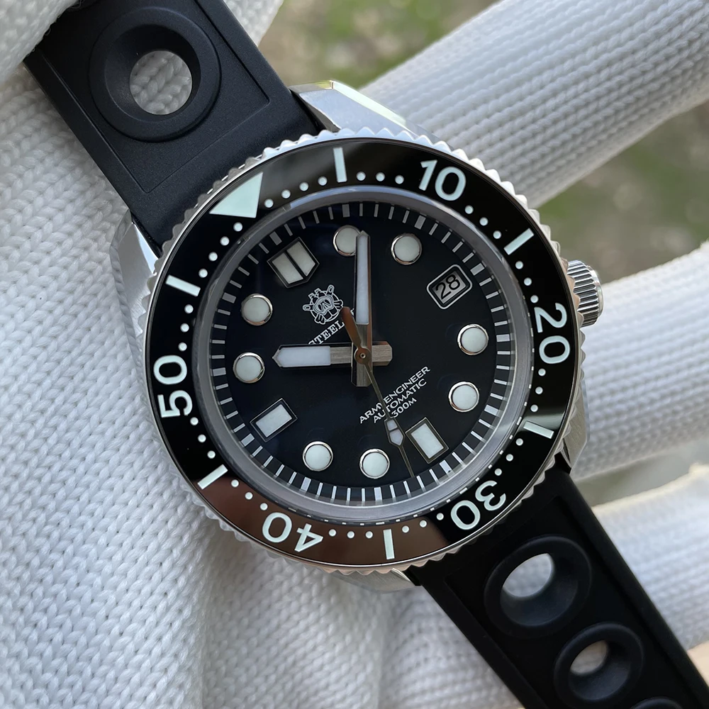 SteelDive-男性用自動巻き時計,ステンレス鋼,nh35,サファイア