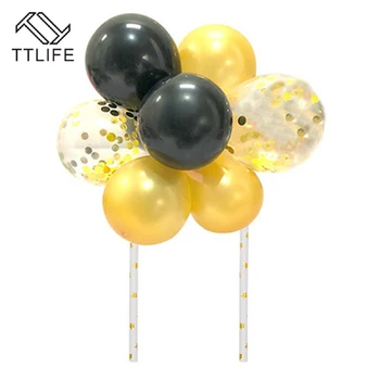 

1set Creative 10pcs 5inch Balloon Cake Topper Set Birthday Party Decoration Cake Toppers Baby Shower Wedding Decor Supplies