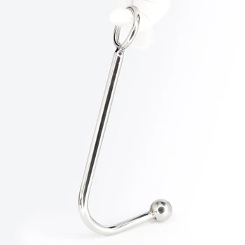 Silver/Rainbow CBT Anal Hook Stainless Steel Anal Hook with Beads Metal Butt Plug Anul Putty Slave Prostate Massager BDSM Toys 3