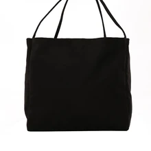 Foldable and reusable practical capacity shoulder bag solid color casual handbag Korean design fashion canvas messenger bag casual straw and solid color design shoulder bag for women
