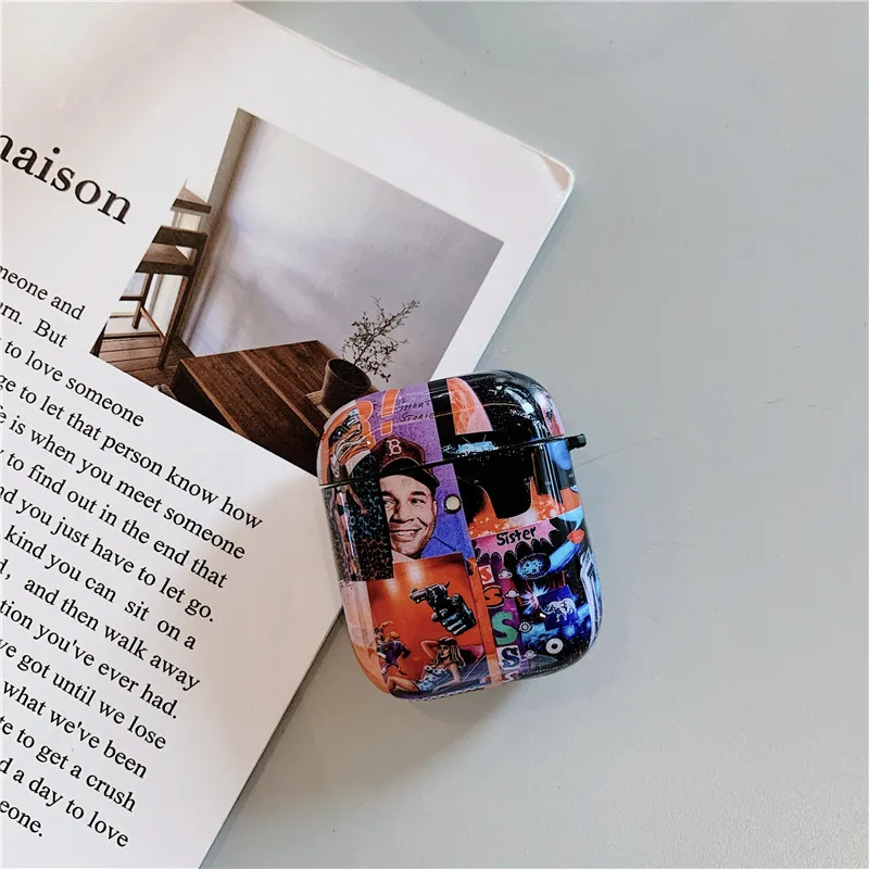 Чехол в стиле ретро с рисунком граффити для Airpods 2/1, Модный чехол с мультяшными рисунками, силиконовые Bluetooth наушники, чехол для Air pods, чехол
