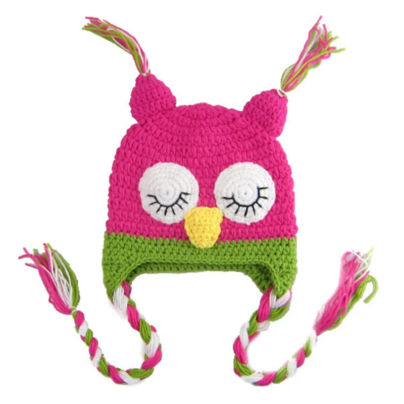 Cute Owls Puppy Dog Frogs Clothes Newborn Photography Props Baby Infant Hat Shorts Crochet Knitted Clothing Set Photo Accessories (18)