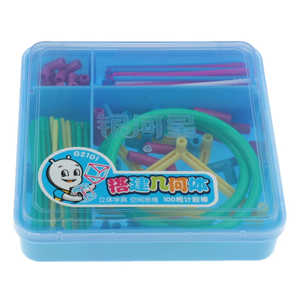 Kids  Stem Building Toy Colorful Interlocking Plastic Engineering Sticks, BPA Free Material