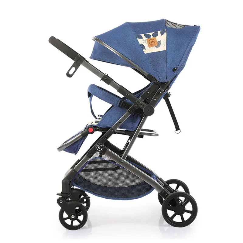 7KG Adjustable Luxury Two way Baby Stroller Portable High Landscape Reversible Pink Stroller Hot Mo
