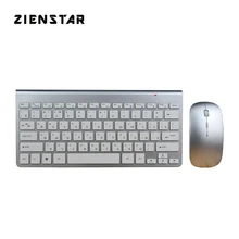 

New Zienstar Russian Slim 2.4G Wireless Keyboard Mouse Combo for MACBOOK LAPTOP TV BOX Computer PC Smart TV with USB receiver