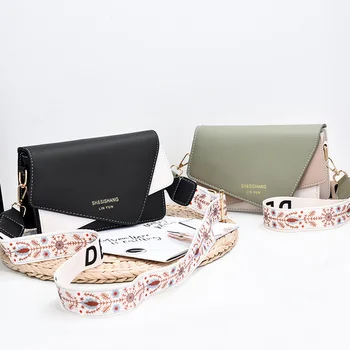 

Fashion PU Leather Crossbody Bags for Women 2020 Splicing Color Shoulder Messenger Bag Ladies Travel Small Flap Handbags Purses