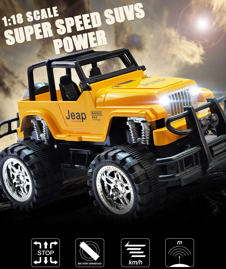 Carro de Controle Remoto sem Fio Pneu de Carro Elétrico de Controle Modelo de Carro de Brinquedo Crianças Controle Remoto Fora-estrada Veículo Novo Brinquedo 1:18 2 High Quality Brinquedos e hobbies