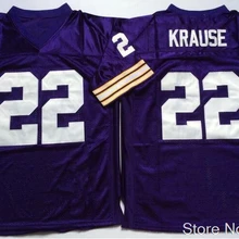 Мужские 22 Paul Krause вышитые возврат Футбол Джерси Размер M-XXXL