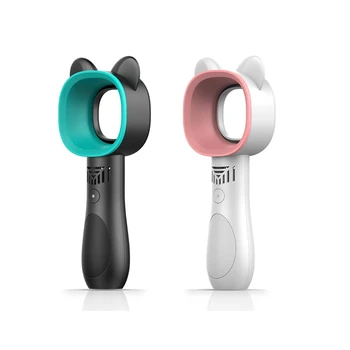 

Portable Cute Cat Outdoor USB Rechargeable Fan Bladeless Fan Handheld Mini Cooler No Leaf Handy Cooling Fan