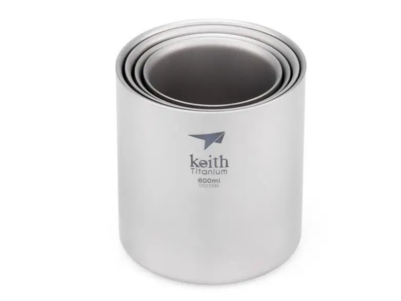Набор из 4 кружек с двойными стенками Keith titanium Ti3501