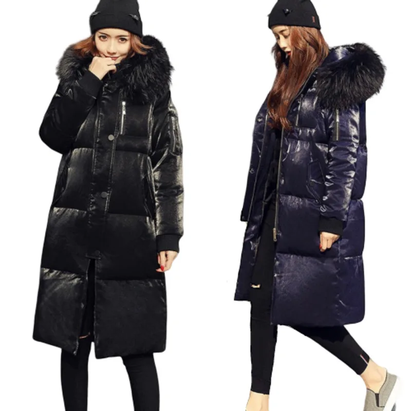 Dames Jassen, зимний пуховик для женщин, Украина, искусственный мех, шапка Veste Femme, Harajuku, длинное пальто, Корейская уличная мода, парка