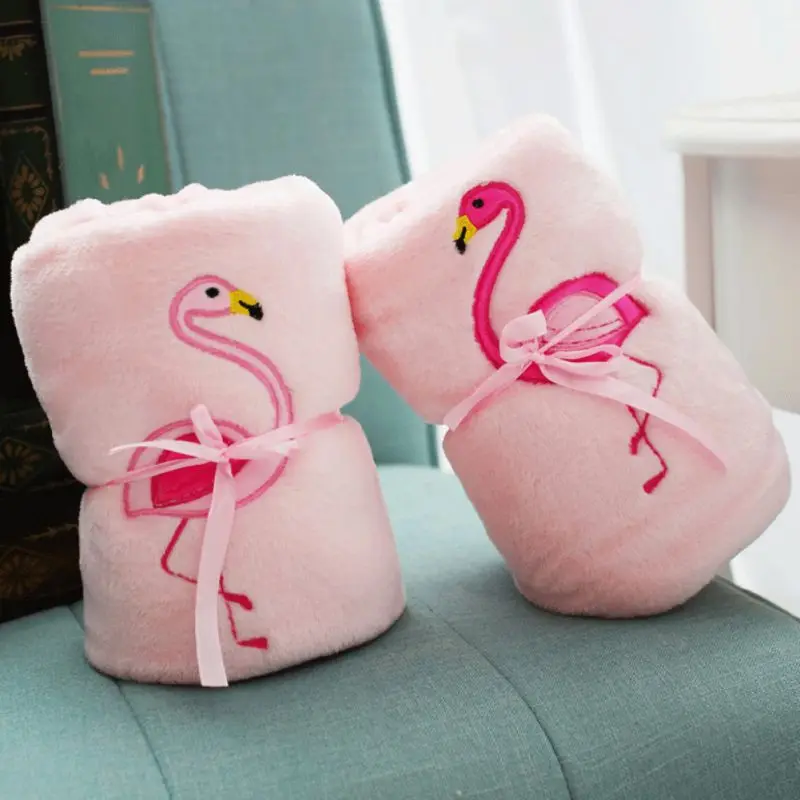 

Double-sided Flamingo Fleece Blanket Soft Air Conditioning Flannel Blanket Bed Sheet Sleep Cover Travel Blanket