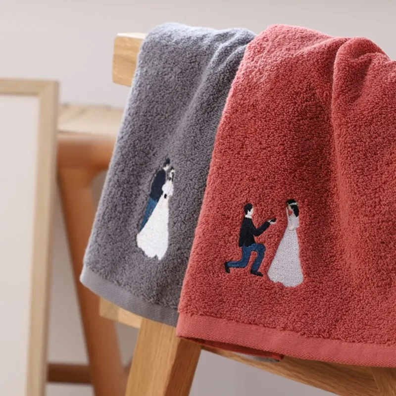 

2pc 35*75cm Cotton Hand Face Towel Gym Sports Towel Absorbent Wedding Valentine's Day Gift Home Bathroom Sauna Wash Cloth T64