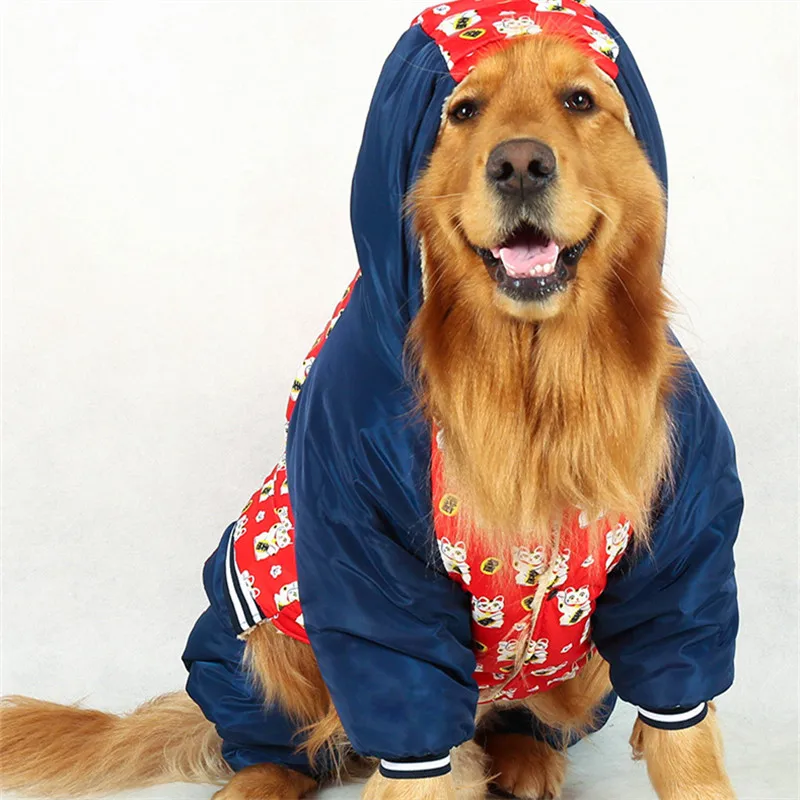 Зимняя одежда для больших собак, одежда для больших собак, комбинезон, теплый костюм для собак, золотистый ретривер, Хаски, лабрадор, овчарка, одежда для собак