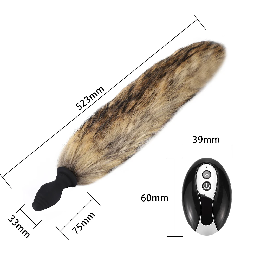 Remote Fox Wireless Tail Plug anale Giochi per adulti 10 velocità Vibrante Butt Plug Stimolatore ano per coppie F_voghion.com
