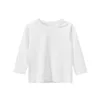 7 Colours Children's T-shirt Cotton Long Sleeve Solid Colour Base Coat Leisure Wear Boys Girls Tops Kids Clothes 4