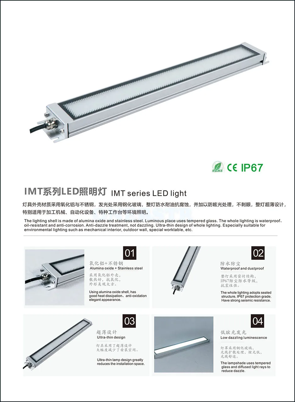 DC24V LED Ultra-thin IP67 CNC Machine tool work desk light and lanterns Water and oil proof 12W 18W 24W 30W 36W Free shipping 16