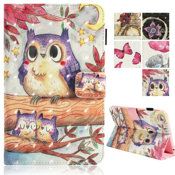 

Case For Ipad Air 2 A1566 A1567 Owl Butterfly PU Leather Auto Wake/Sleep Stand Flip Smart Cover Folio Tablet Cases Shockproof