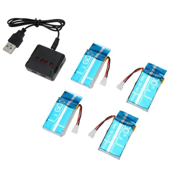 

Hot 4X 3.7V 720mAh 25C Lipo Battery &X4 Charger for Wltoys V931 F949 Aircraft