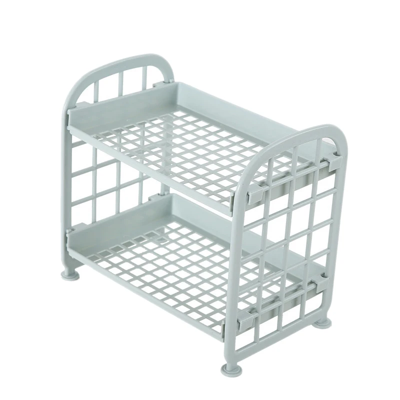 Plastic 2 Layers Creative Storage Racks Organizer Shelf Rack Kitchen
