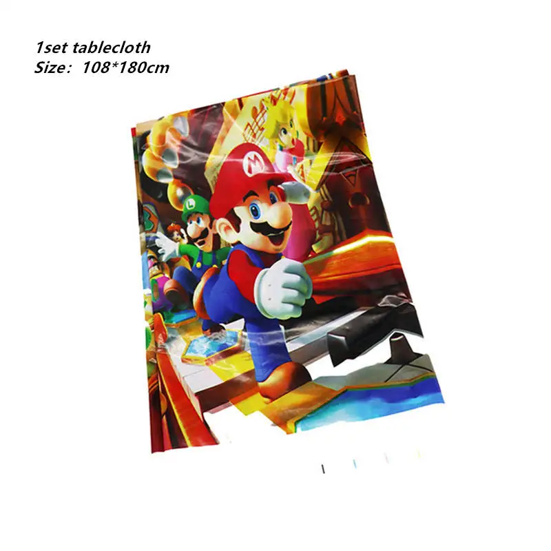 10 шт./лот, праздничные баннеры Super Mario Bros, праздничные баннеры, флаги Super Mario Bros, украшения для дня рождения, вечерние флаги Super Mario Bros - Цвет: tablecloth 1pcs
