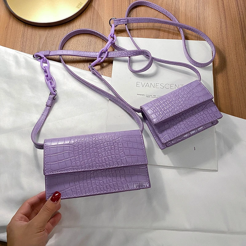 

Stone Pattern Mini Solid Color PU Leather Small Flap Bags For Women 2020 Summer Chain Crossbody Shoulder Bags Travel Handbags