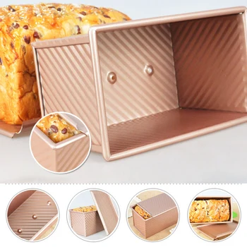 

Newly Non-stick Loaf Mold Cake Bread Baking Toast Box Case with Lid Aluminum Alloy VA88
