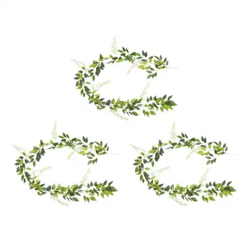 

3pcs Artificial Wisteria Vine Garland Plants Foliage Trailing Fake Flower Festival Wedding Party Accessories Home Decoration