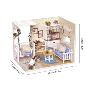 

New DIY Miniature Dollhouse Kit LED Wooden Home Decoration Accessories Modern Toy Birthday Wedding Gift enfeites para casa decor