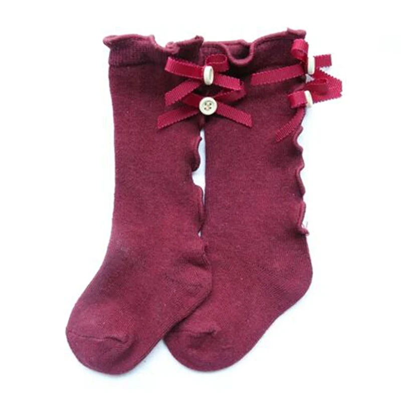 Baby Girl Bow Cute Sock Baby Socks Knee High Toddler Cotton Knee Tube Baby Girls Lace Children Socks Girl Gifts