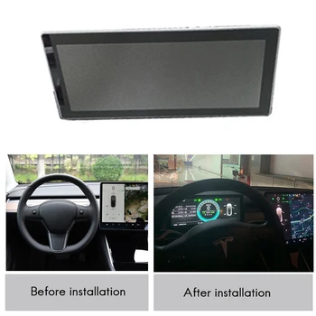 شراءل تسلا نموذج 3 رئيس متابعة عرض 10.2 بوصة شاشة كاملة LCD شاشة ديجيتال لوحة القيادة الديكور هود سيارة البيانات