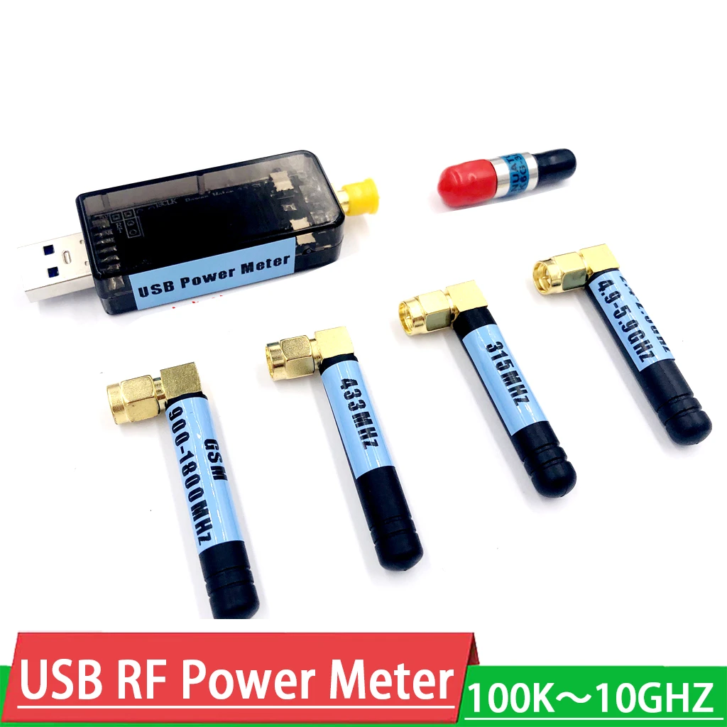 100k10ghz Usb Rf Power Meter 55+30dbm Adjustable Attenuation Value + Antenna + Attenuator For