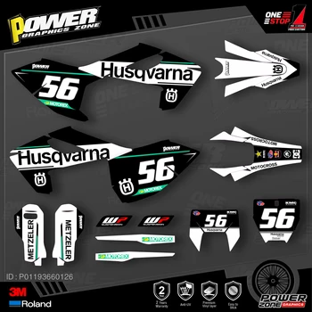 

PowerZone Custom Team Graphics Decals 3M Stickers Kit For Husqvarna Sticker 2016-18 TC FC TX FX FS 2017-19 TE FE 125-450cc 26