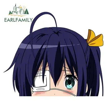 

EARLFAMILY for Chuunibyou Anime Peeking Stickers Window Motorcycle Car Truck Vinyl Art Decal Boat Fine Waterproof