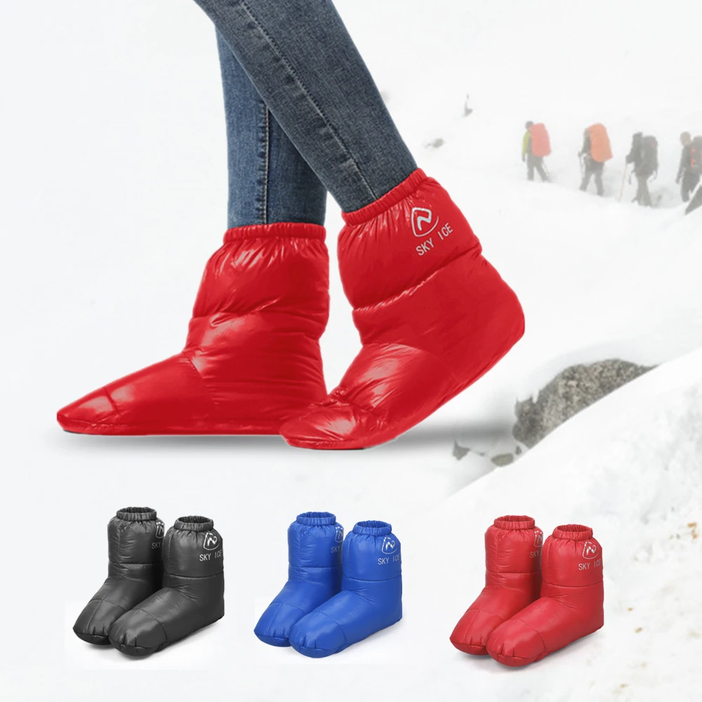 Duck Down Slippers Boots Down Foot Cover Socks Home Outdoor Camping Shoes Footwear For Men Women down slippers