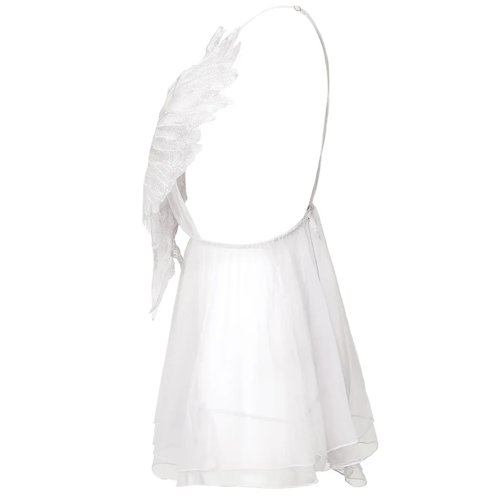 Пижама-бабочка, кружевное платье, женская короткая Пижама, прозрачный ангел, костюмы для косплея, перспективное платье на бретелях с открытой спиной