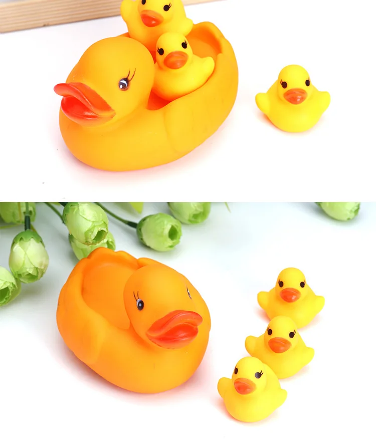 Детские игрушки для воды, плавающая уточка, детские игрушки, детская игра с водой, утиный звук, маленькая утка, 1 дом, 4 порта