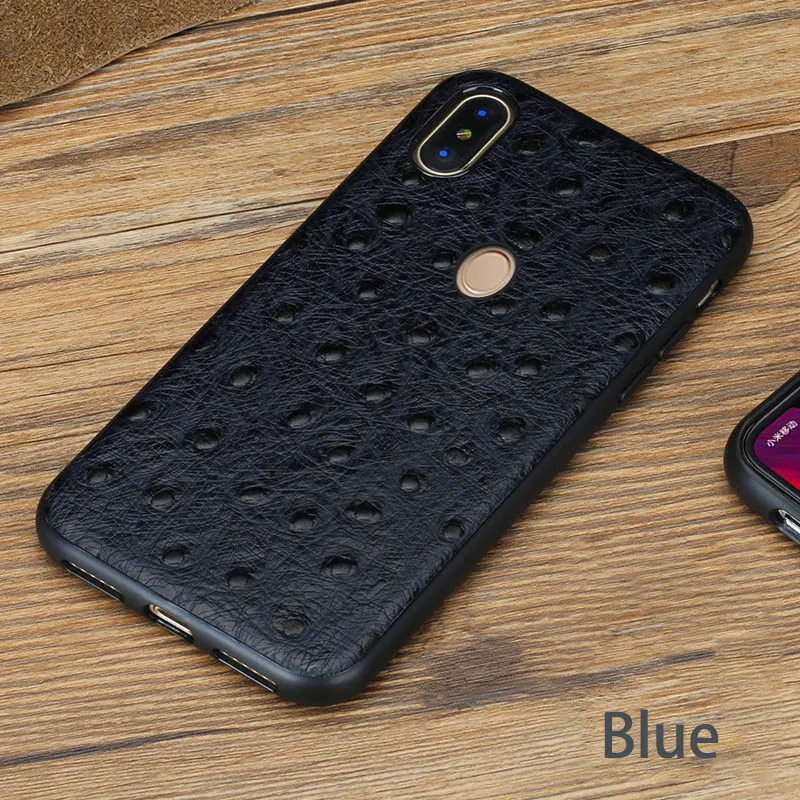 Blue Чехол для телефона для Xiaomi mi 8 9se 9T A1 A2 A3 Lite чехол для Max 3 mi x 2s 3 Страусиная текстура для Red mi Note 5 6 7 Pro Чехол - Цвет: Blue