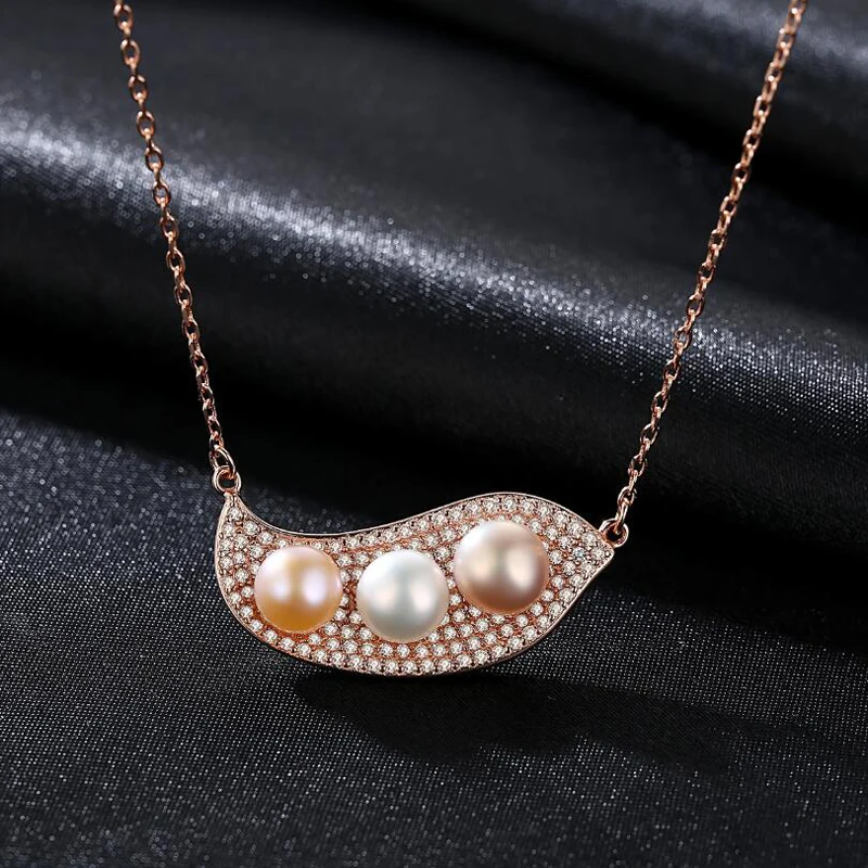 

[MeiBaPJ]Real Freshwater Pearl Simple Personality Round Cardamom Pendant Necklace 925 Solid Silver Fine Jewelry for Women