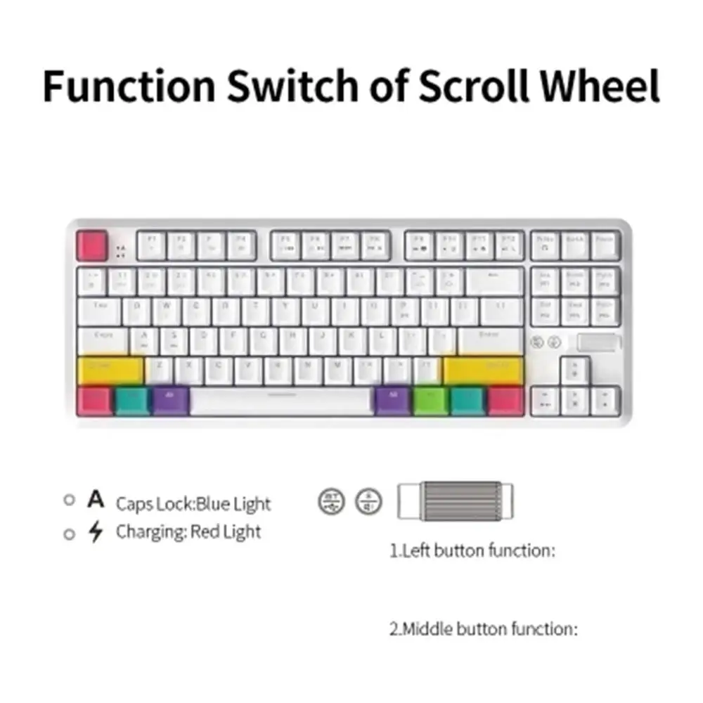 Ajazz K870T Bluetooth Wired/Wireless Dual Mode Gaming Keyboard RGB 87 Keys Mechanical for Gamer Pc Tablet With Type C