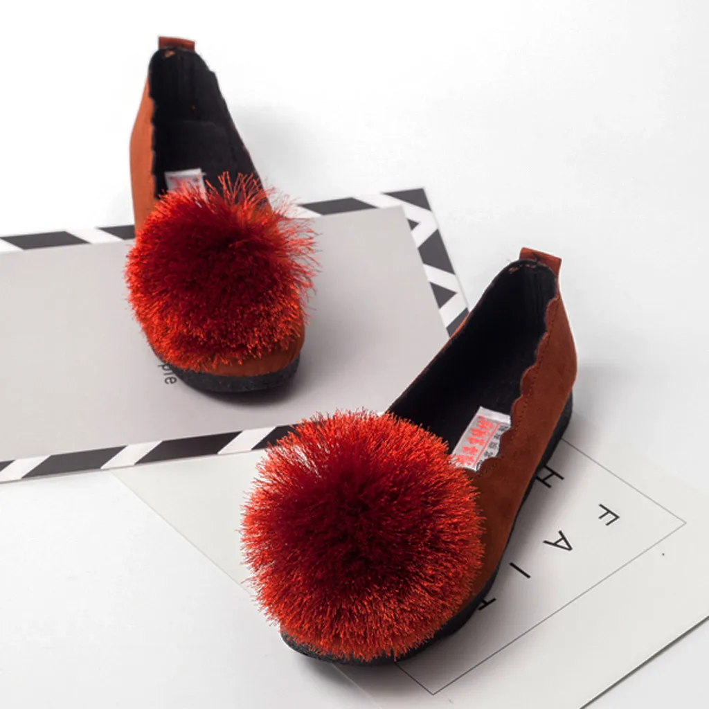 red loafers with fur